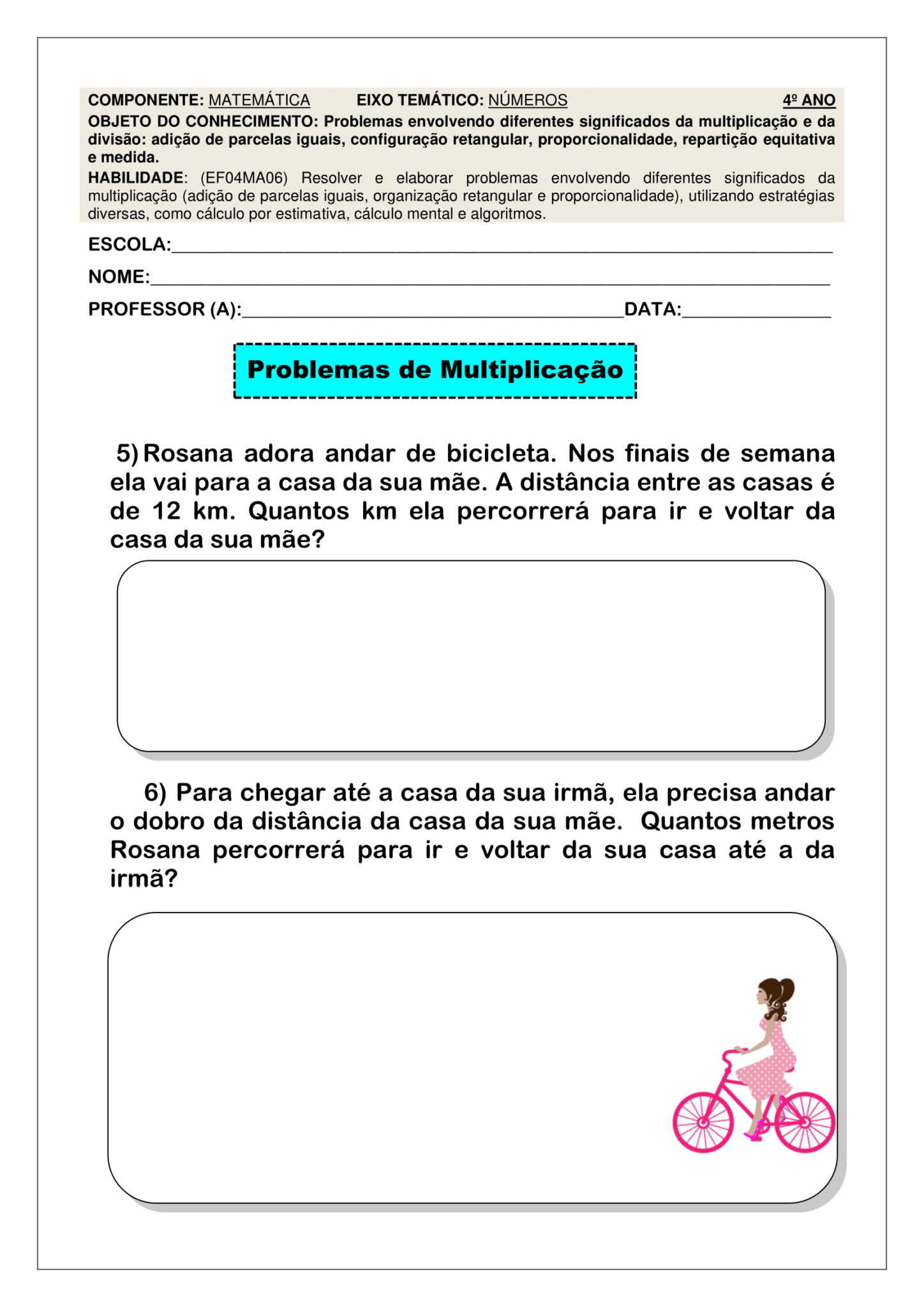 Atividades De Proporcionalidade 4 Ano - BRAINBR