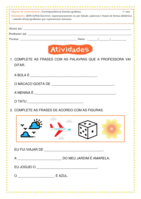 107 Atividades de Português 1° ano (BNCC) – Mercado da Educação