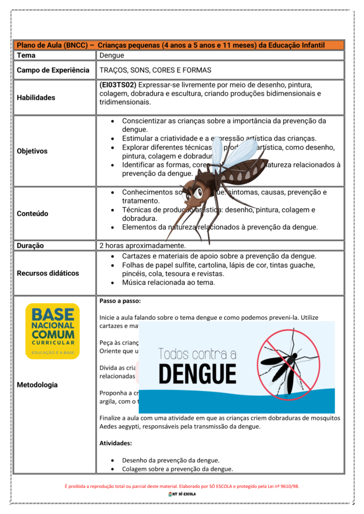 PLANOS DE AULA DENGUE (BNCC) – Mercado da Educação