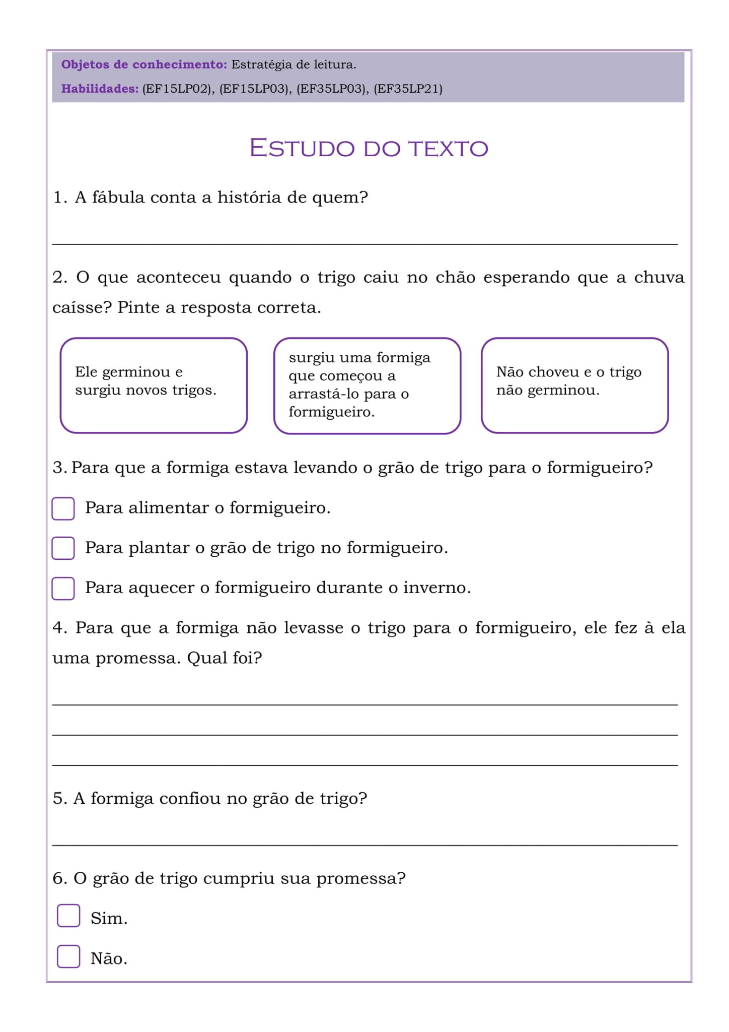 35 Atividades de Interpretação de Texto: 4º ano (BNCC) – Mercado da ...