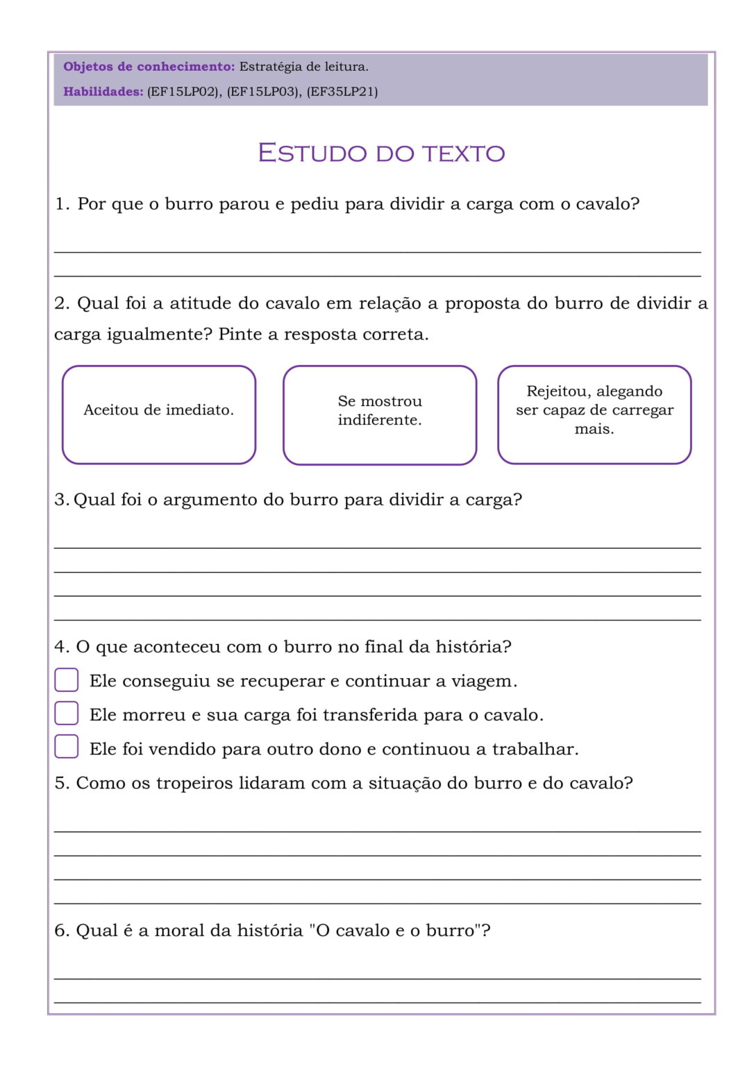 33 Atividades de Interpretação de Texto: 5º ano (BNCC) – Mercado da ...