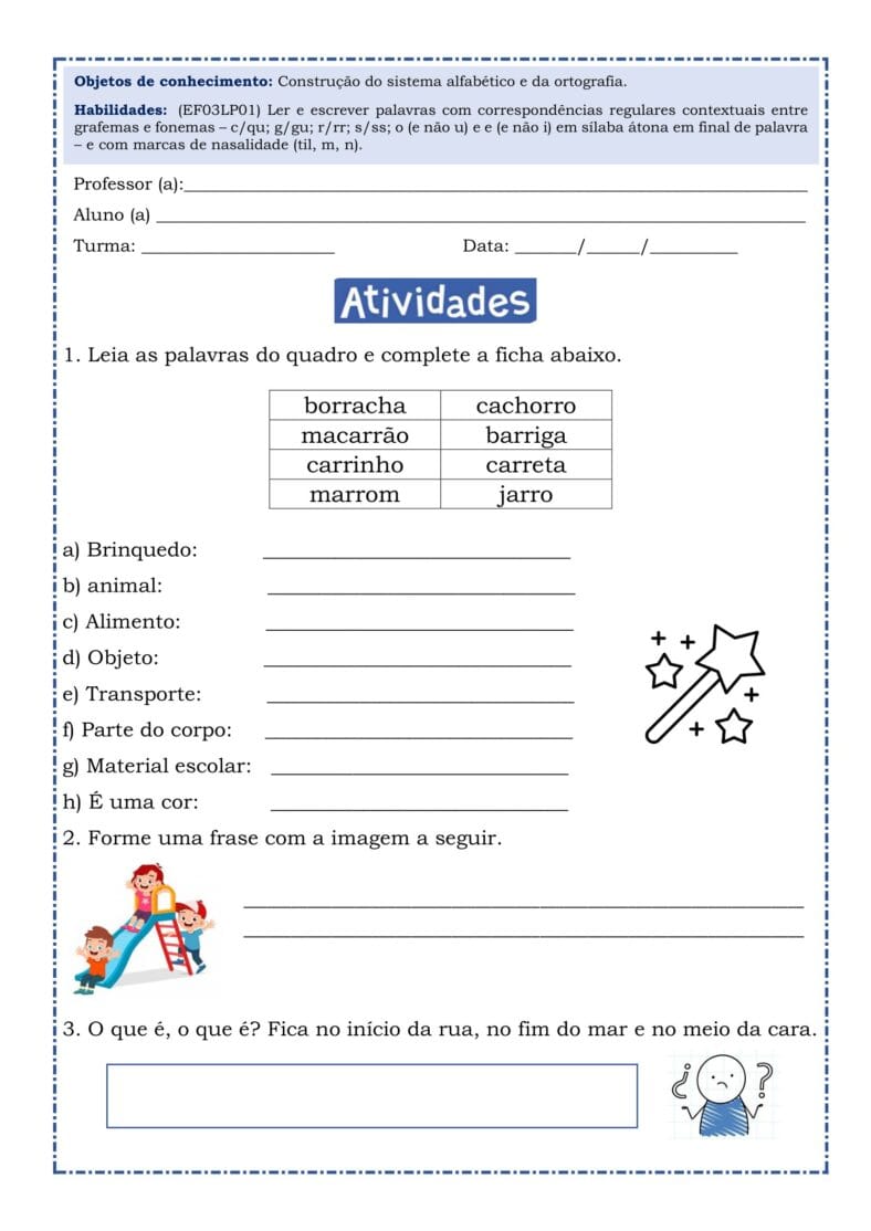 61 Atividades de Português 3° ano (BNCC) - PDF – Mercado da Educação