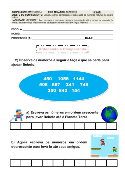 650 Atividades de Matemática 1º ao 5º ano BNCC (WORD)