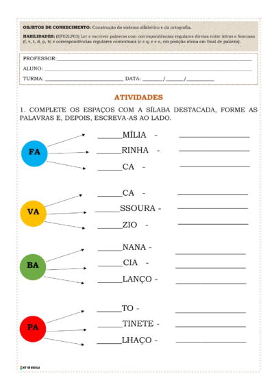 54 Atividades de Português 2° ano (BNCC) – WORD
