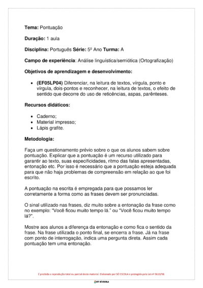 500 Planejamentos Diários BNCC 5º Ano