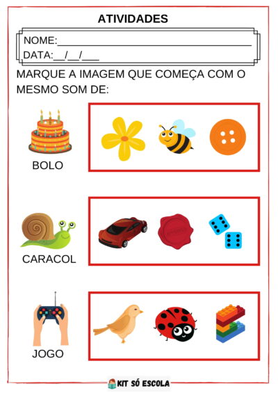 Atividades de Aliteração