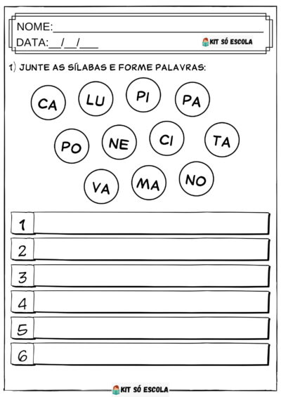 290 Atividades de Sílabas Simples e Complexas