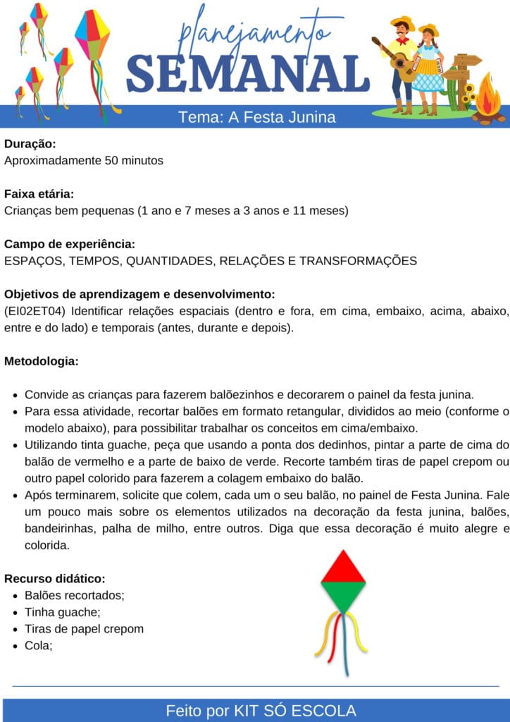 Planos de Aula sobre Festa Junina (Ed. Infantil) – Mercado da Educação