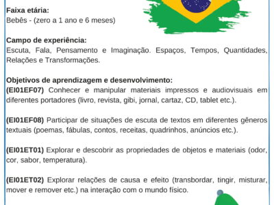 Planos de Aula Educação Infantil – Dia da Independência do Brasil