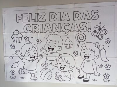 Painel Dia das Crianças para Colorir