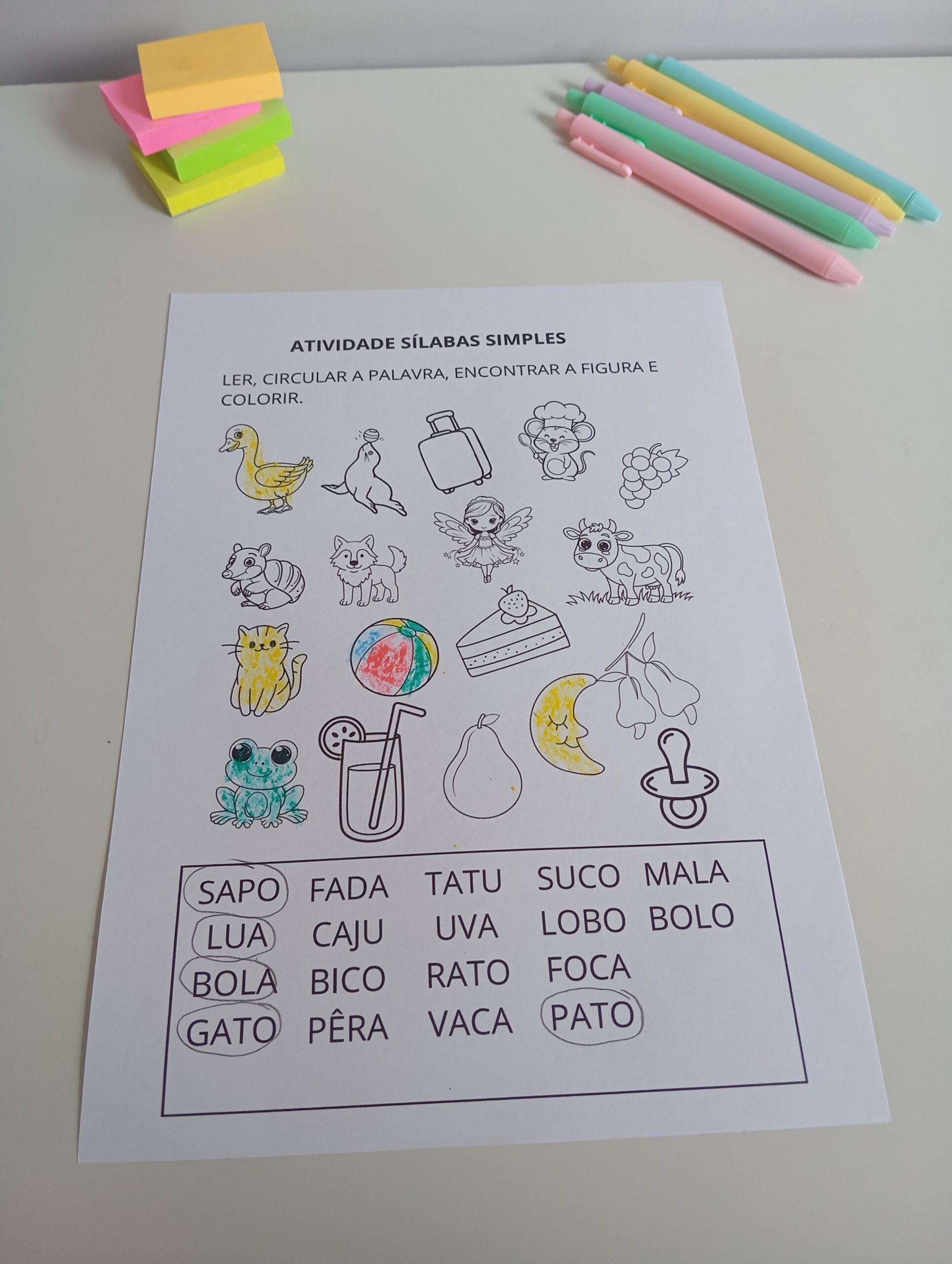 Atividade de Sílabas Simples - Imagem 2