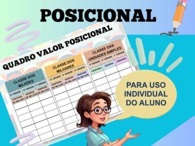 Quadro Valor Posicional - 4º e 5 ano (apagável, de uso individual)