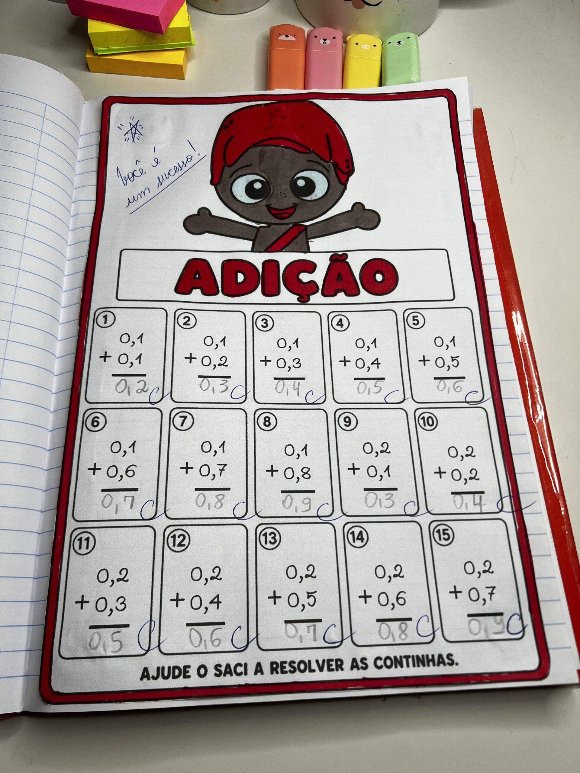 Folhinhas das 4 Operações — 4º Ano | Tema Folclore
