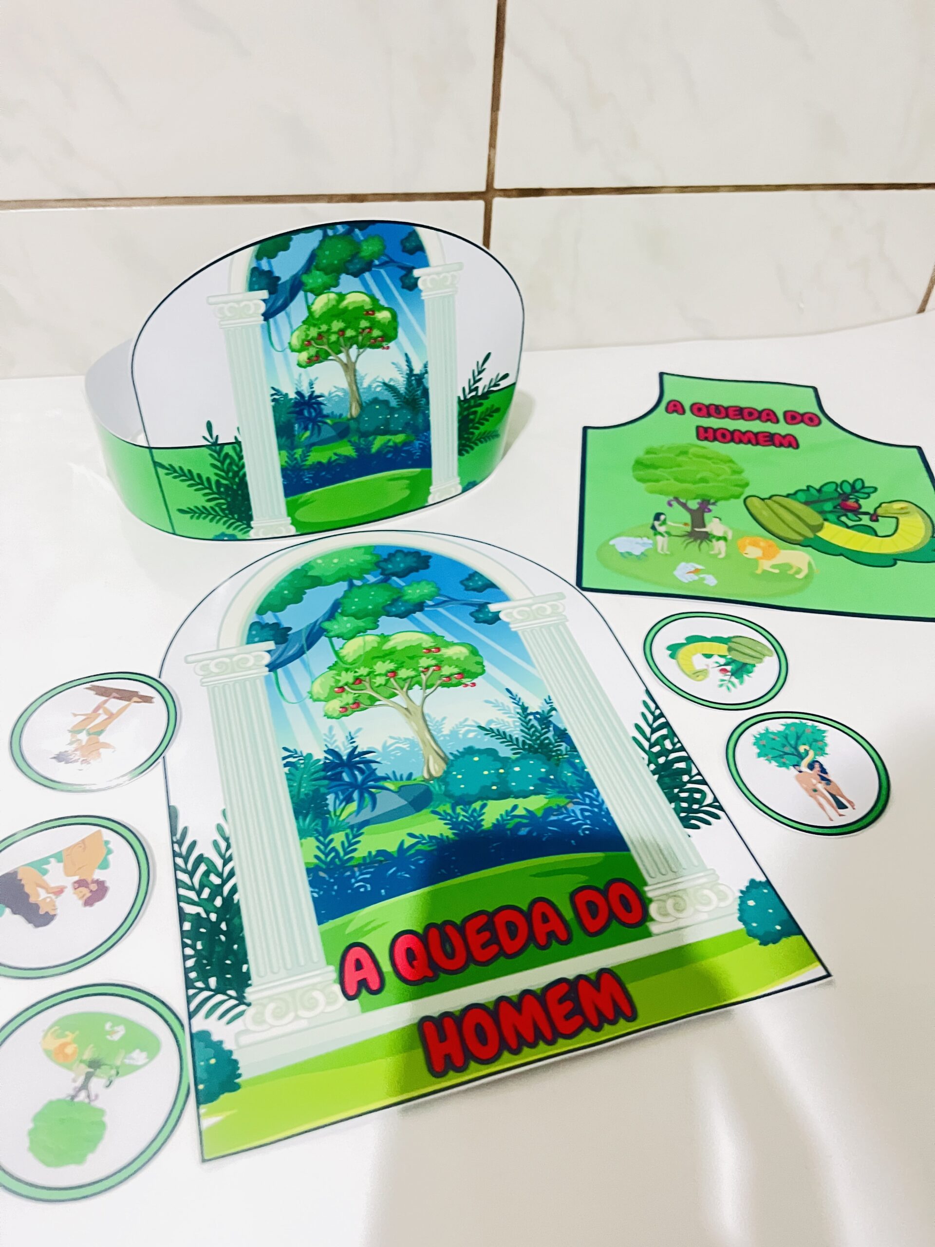 🍎👑 A Queda do Homem – Contação com Luva, Coroa e Avental - Imagem 3