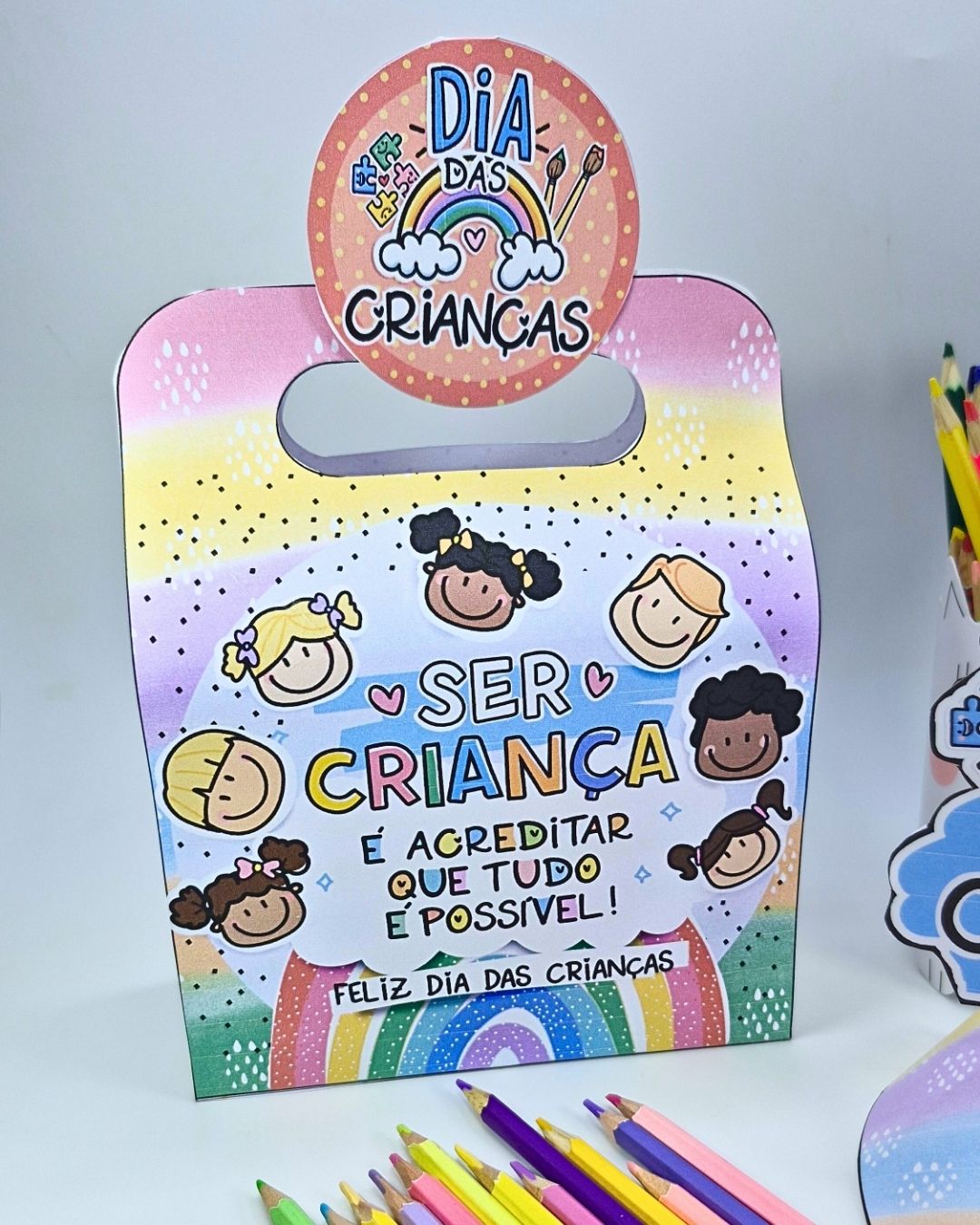 Kit Maleta + Viseira Dia das Crianças – Lembrancinha para Imprimir e Montar - Imagem 2