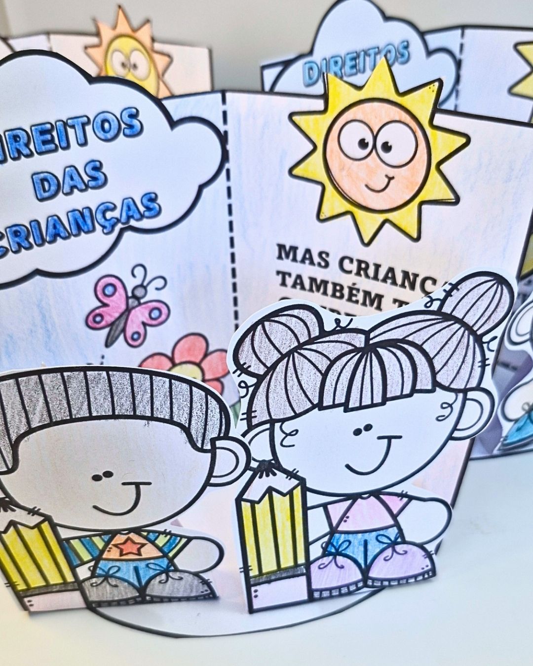 Cenários Direitos das Crianças para Colorir e Montar – Recurso Pedagógico - Imagem 4