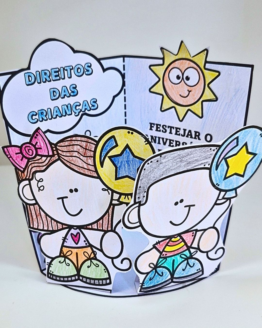 Cenários Direitos das Crianças para Colorir e Montar – Recurso Pedagógico - Imagem 5