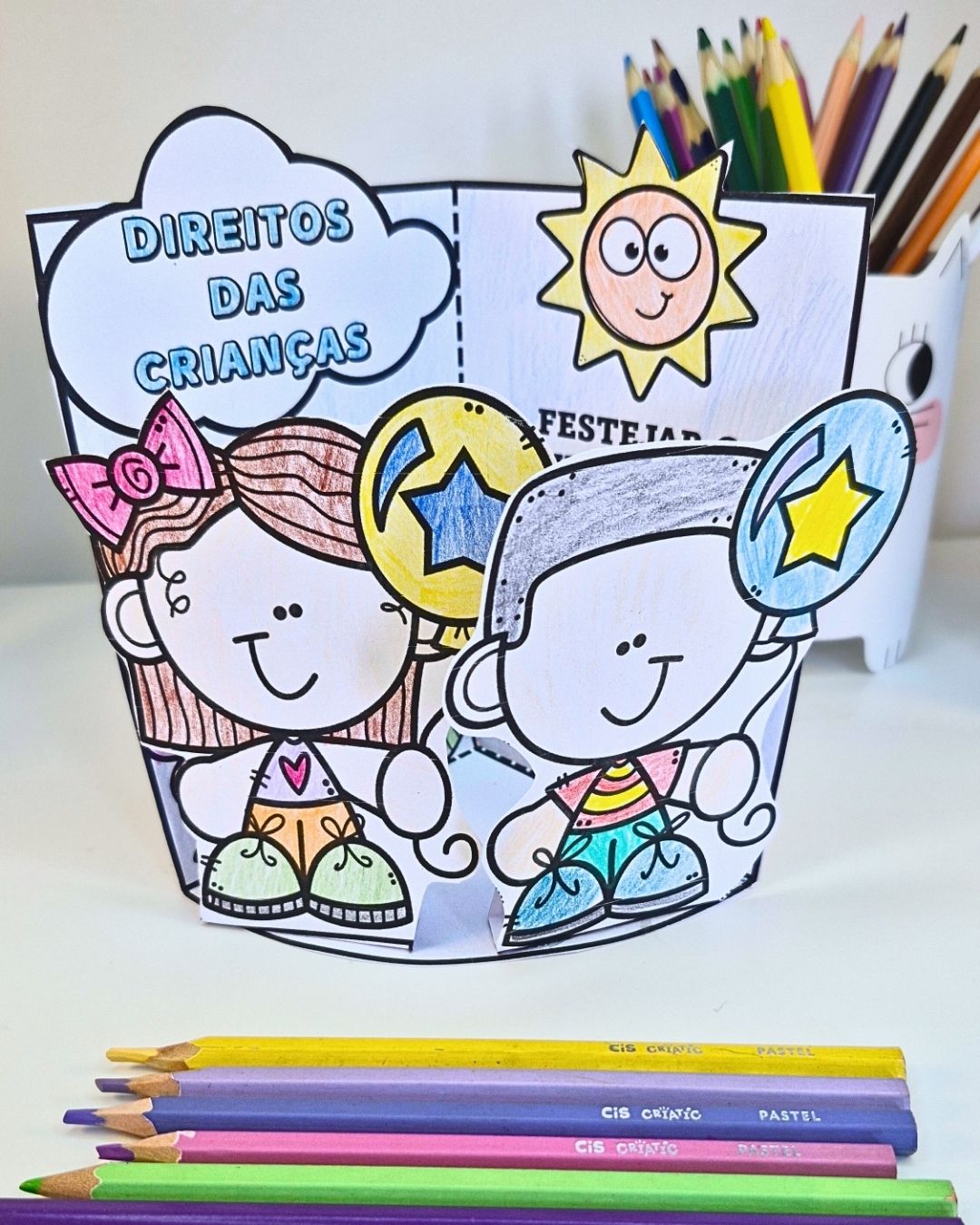 Cenários Direitos das Crianças para Colorir e Montar – Recurso Pedagógico
