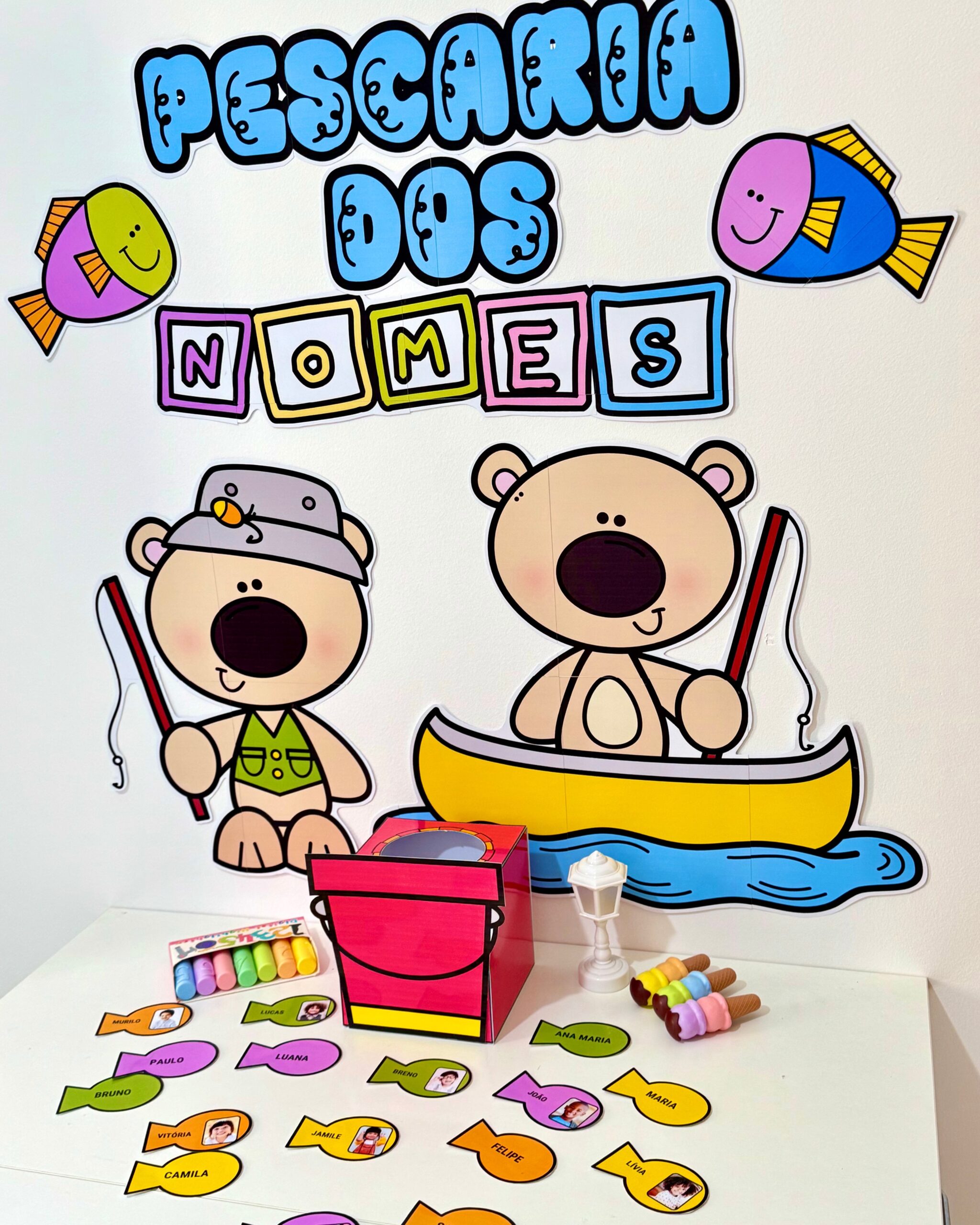 Kit Pescaria dos Nomes | Nome Próprio na Educação Infantil | Atividade Lúdica com Crachás