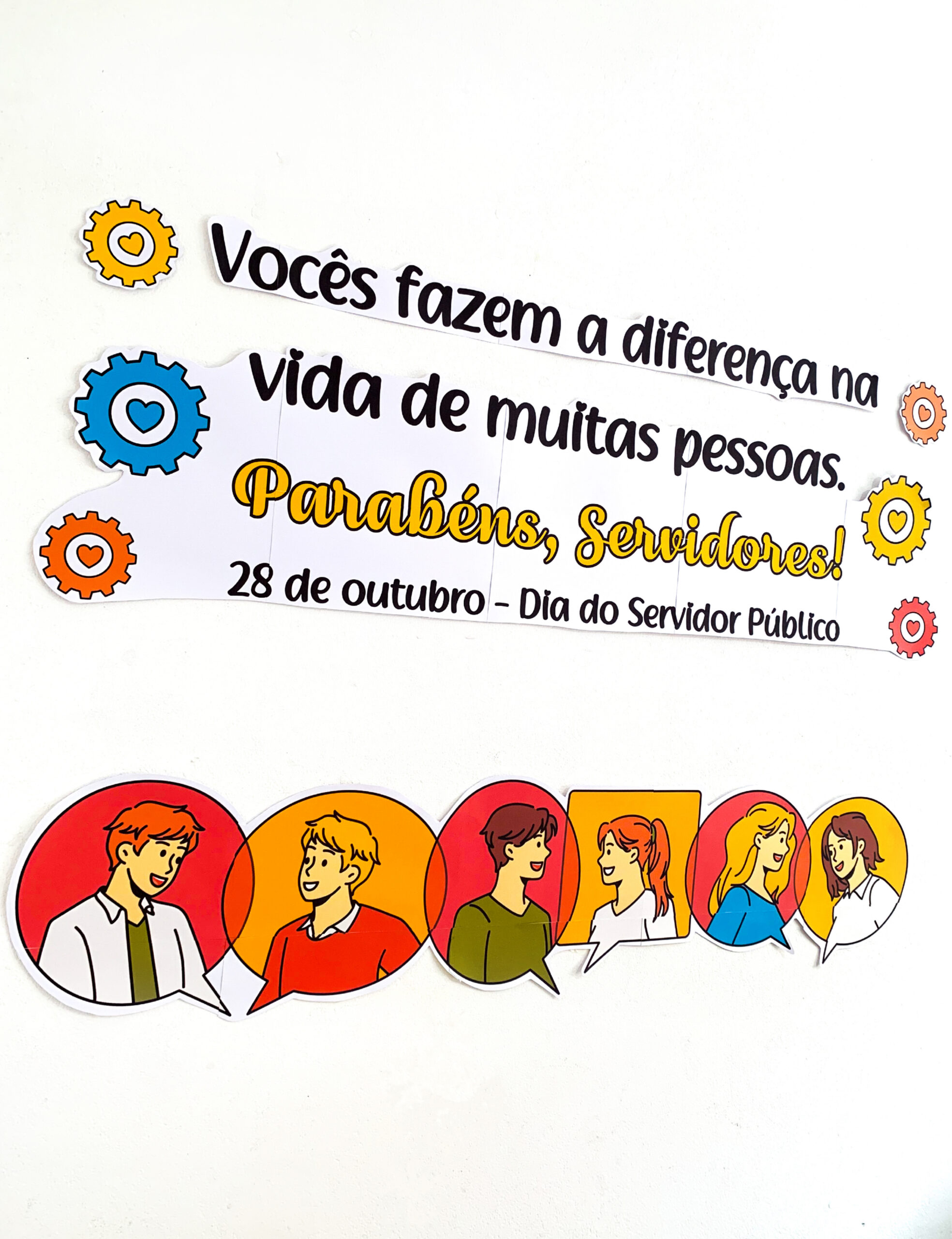 Painel Dia do Servidor Público para Imprimir em PDF com Sacolinha de Lembrancinha - Imagem 2