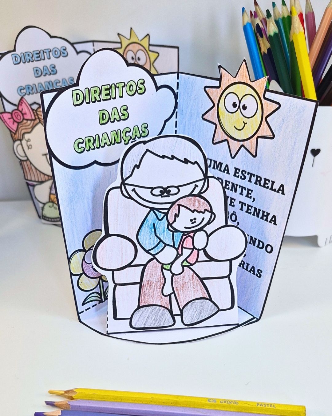 Cenários Direitos das Crianças para Colorir e Montar – Recurso Pedagógico - Imagem 3