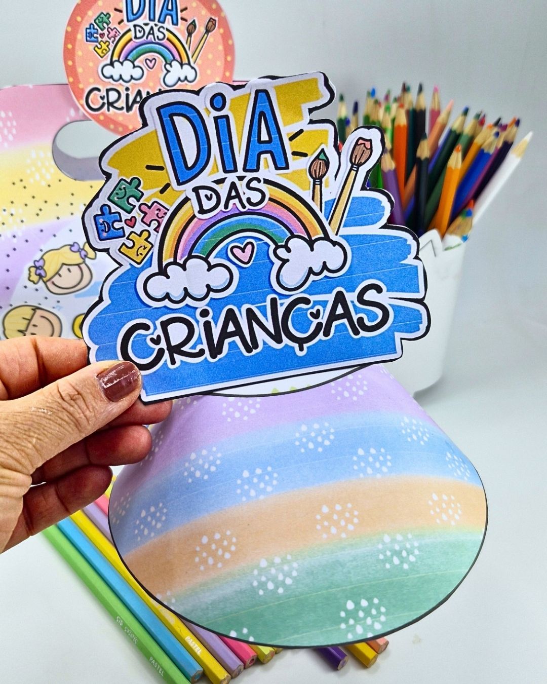 Kit Maleta + Viseira Dia das Crianças – Lembrancinha para Imprimir e Montar - Imagem 5