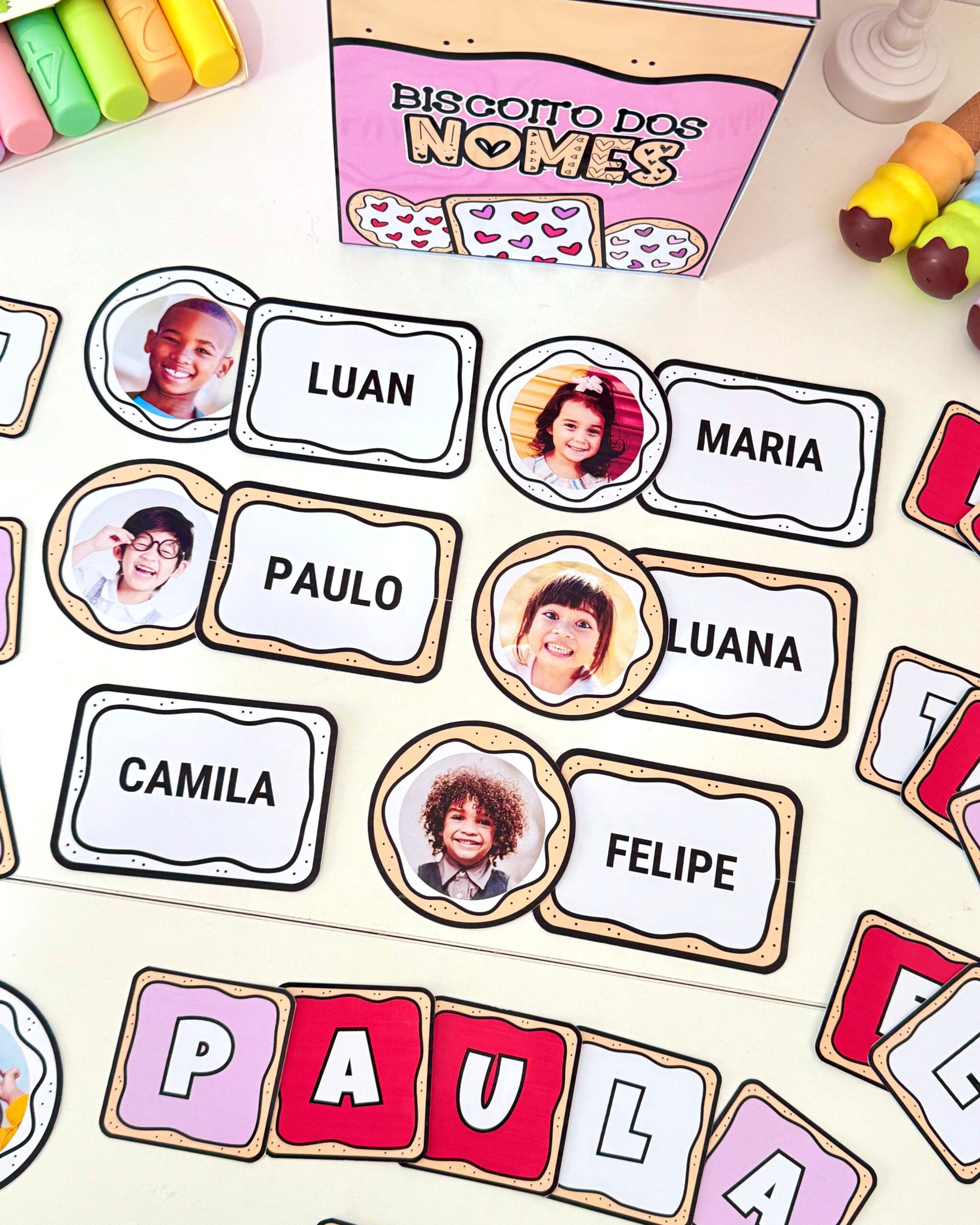 Biscoito dos Nomes | Atividade Nome Próprio na Educação Infantil | Pareamento e Letras Móveis - Imagem 6