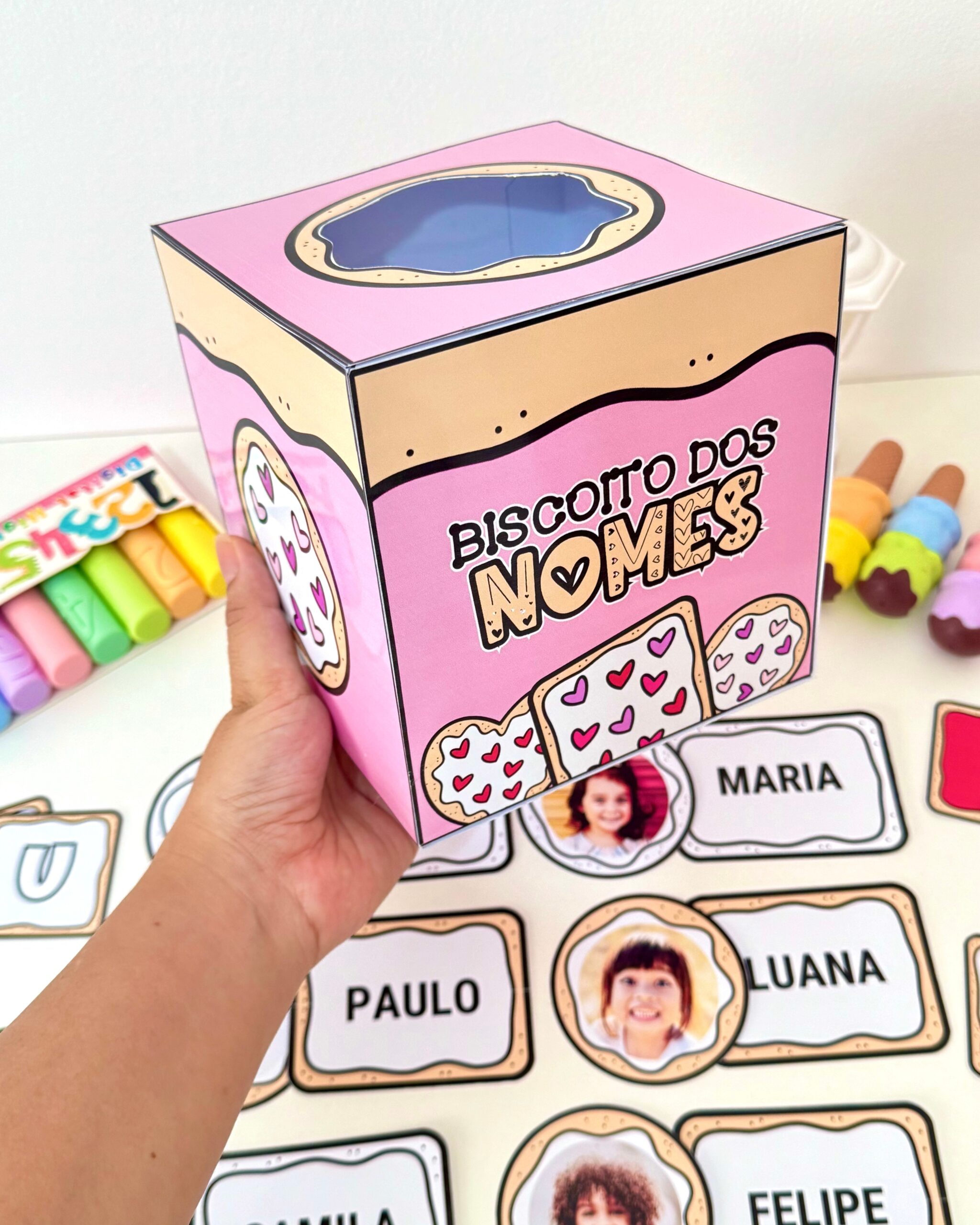 Biscoito dos Nomes | Atividade Nome Próprio na Educação Infantil | Pareamento e Letras Móveis