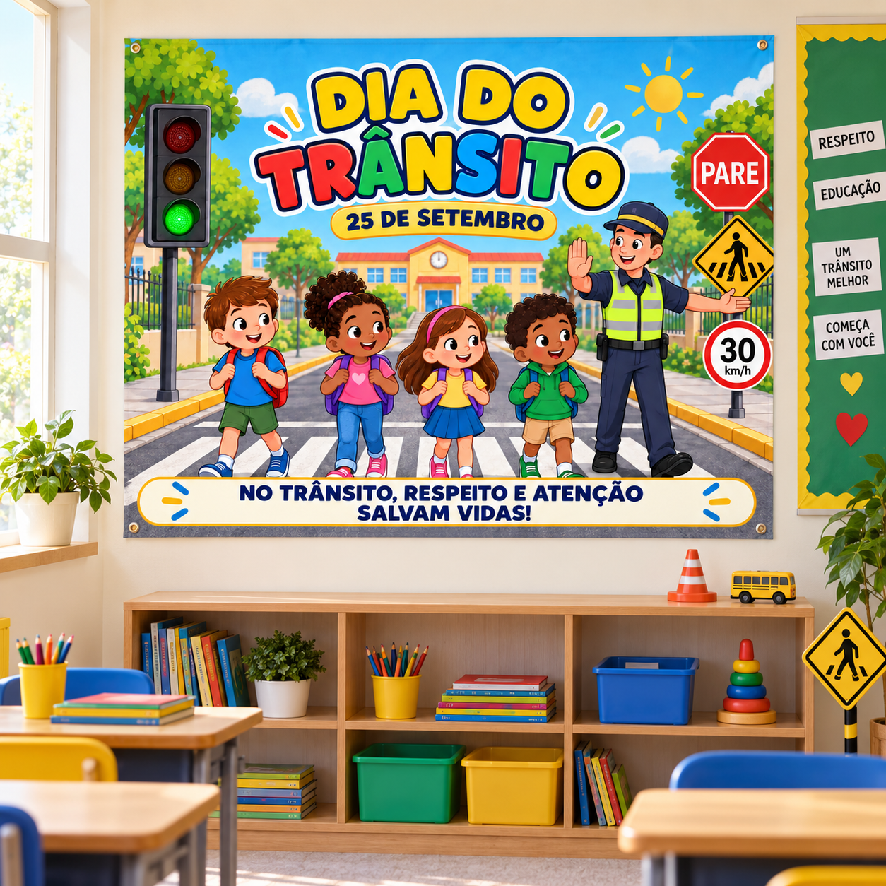 Painel Pedagógico Decorativo Dia do Trânsito - PDF