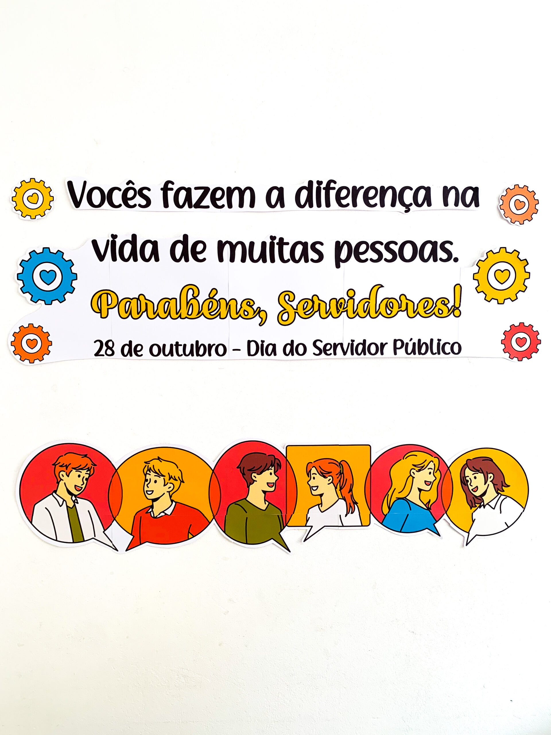Painel Dia do Servidor Público para Imprimir em PDF com Sacolinha de Lembrancinha - Imagem 3