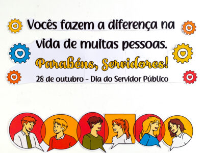Painel Dia do Servidor Público para Imprimir em PDF com Sacolinha de Lembrancinha