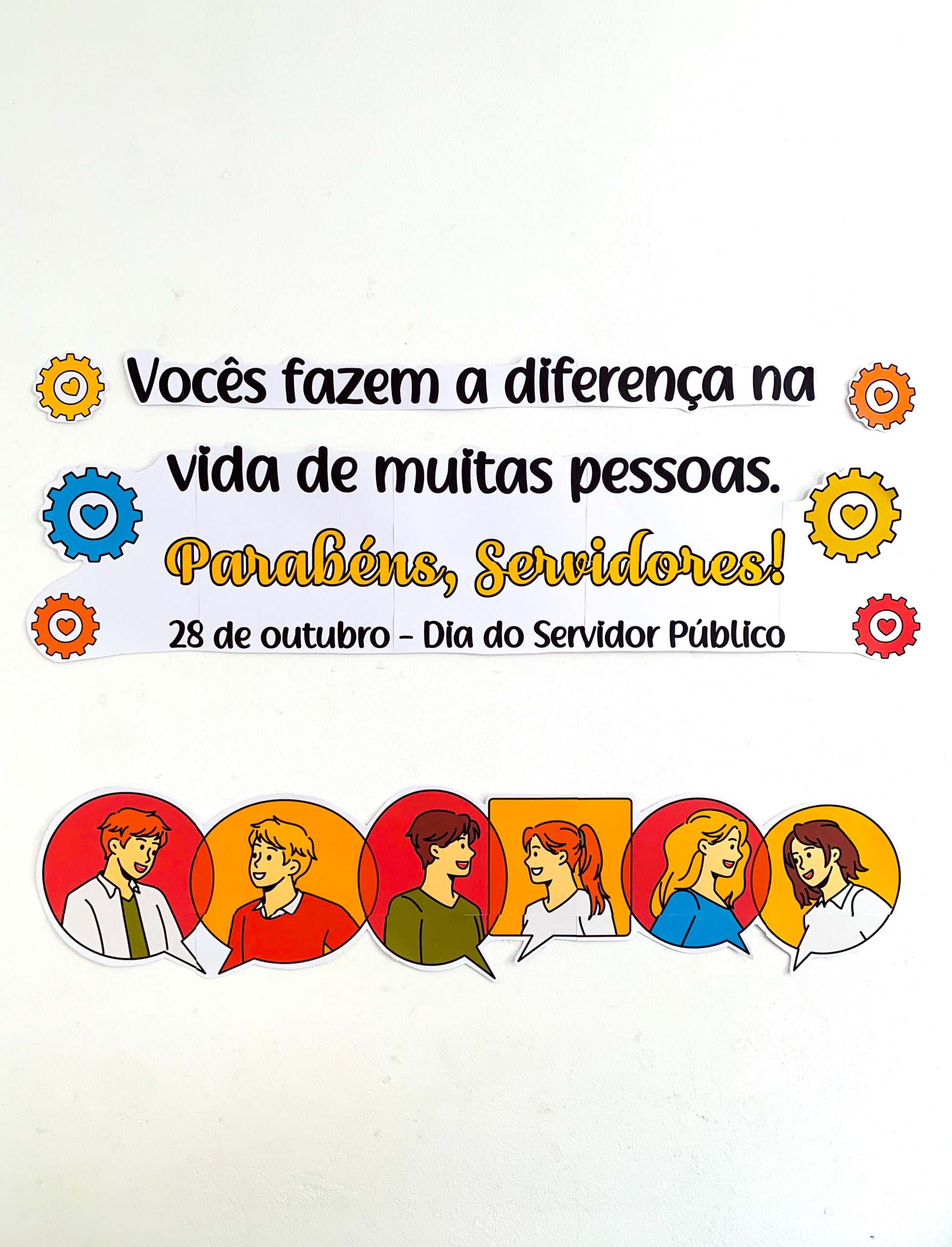Painel Dia do Servidor Público para Imprimir em PDF com Sacolinha de Lembrancinha