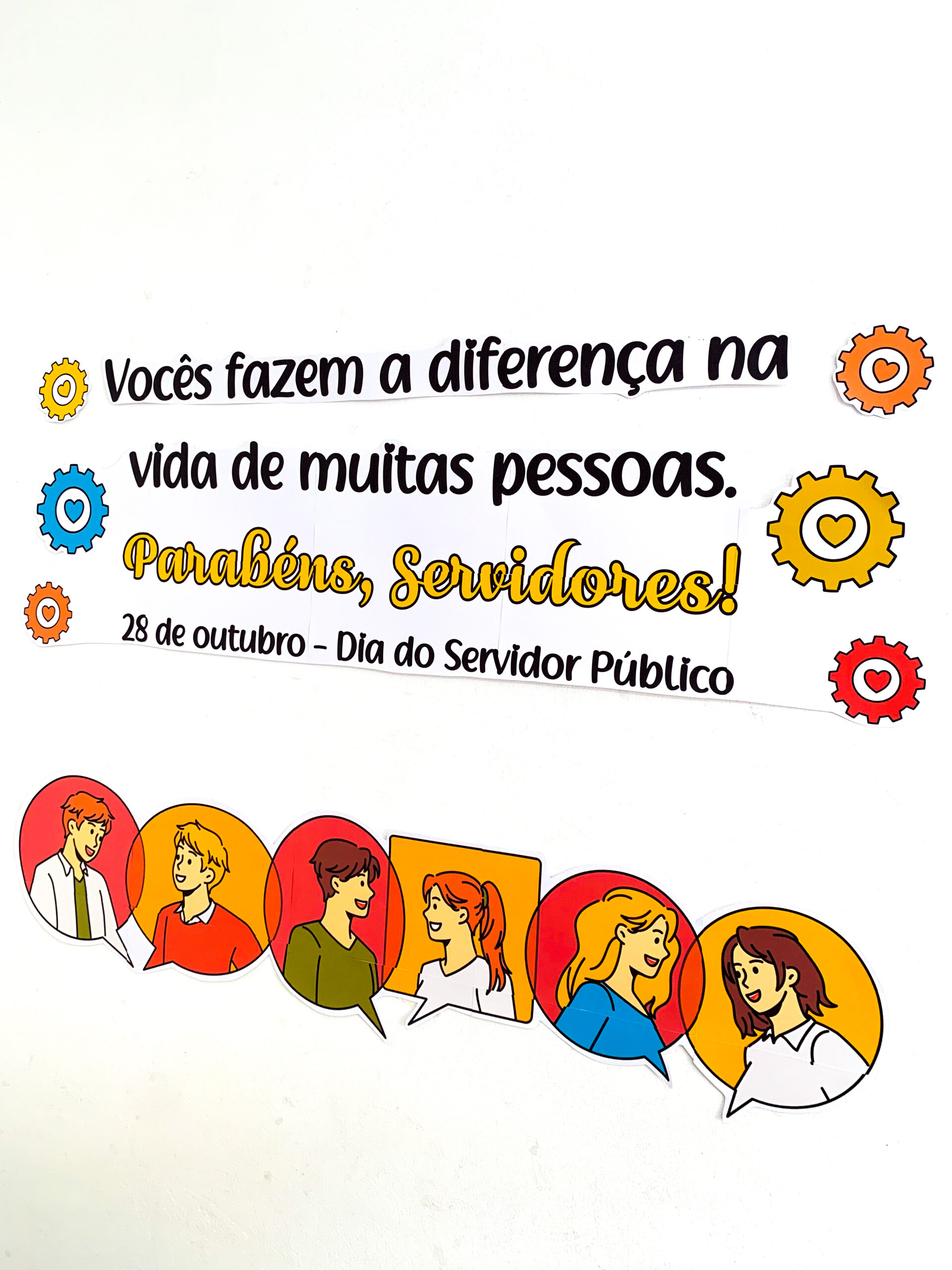 Painel Dia do Servidor Público para Imprimir em PDF com Sacolinha de Lembrancinha - Imagem 4