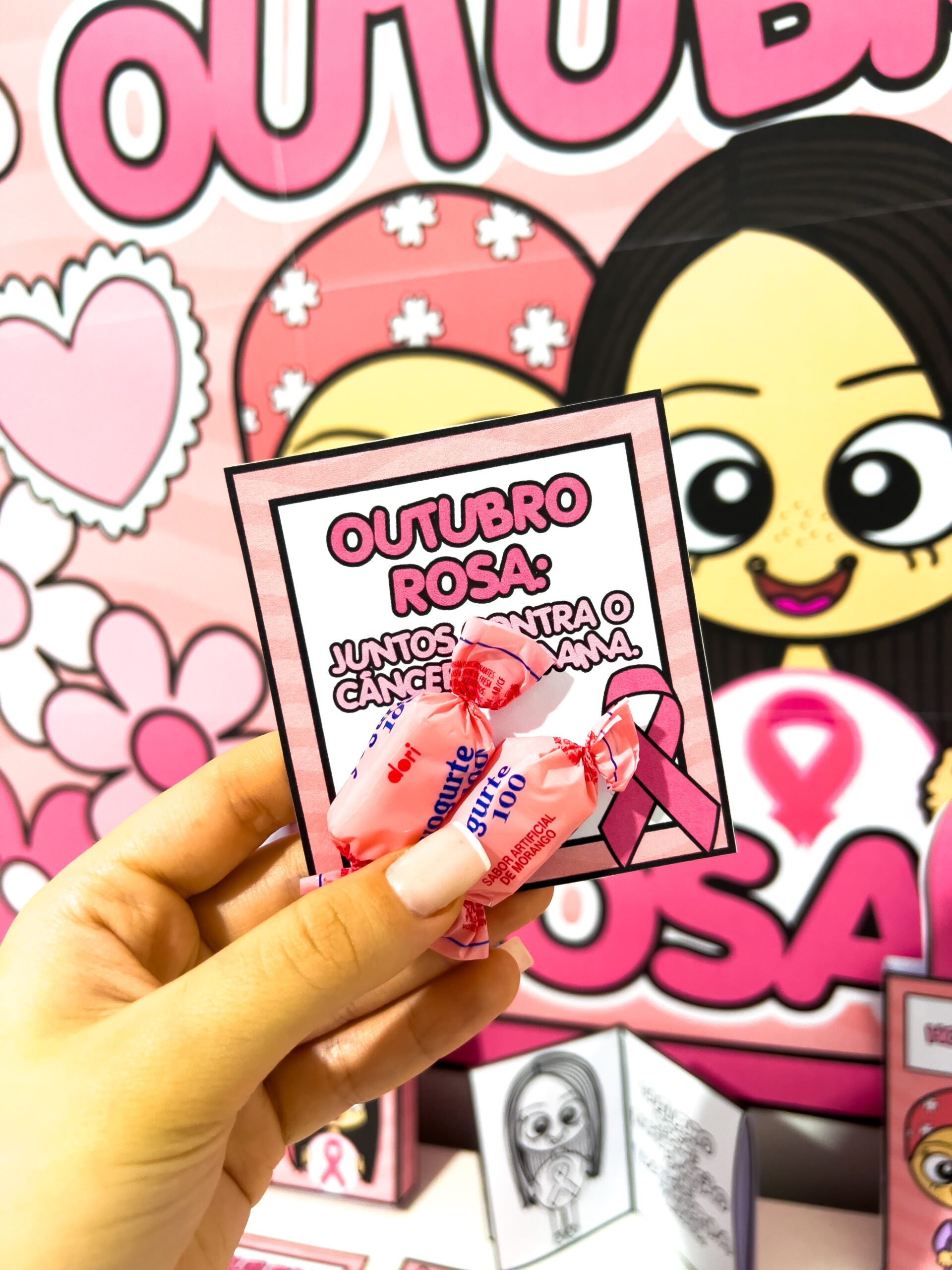 Kit Outubro Rosa Infantil – Painel, Lembrancinhas e Atividades para Educação Infantil e Ensino Fundamental - Imagem 3