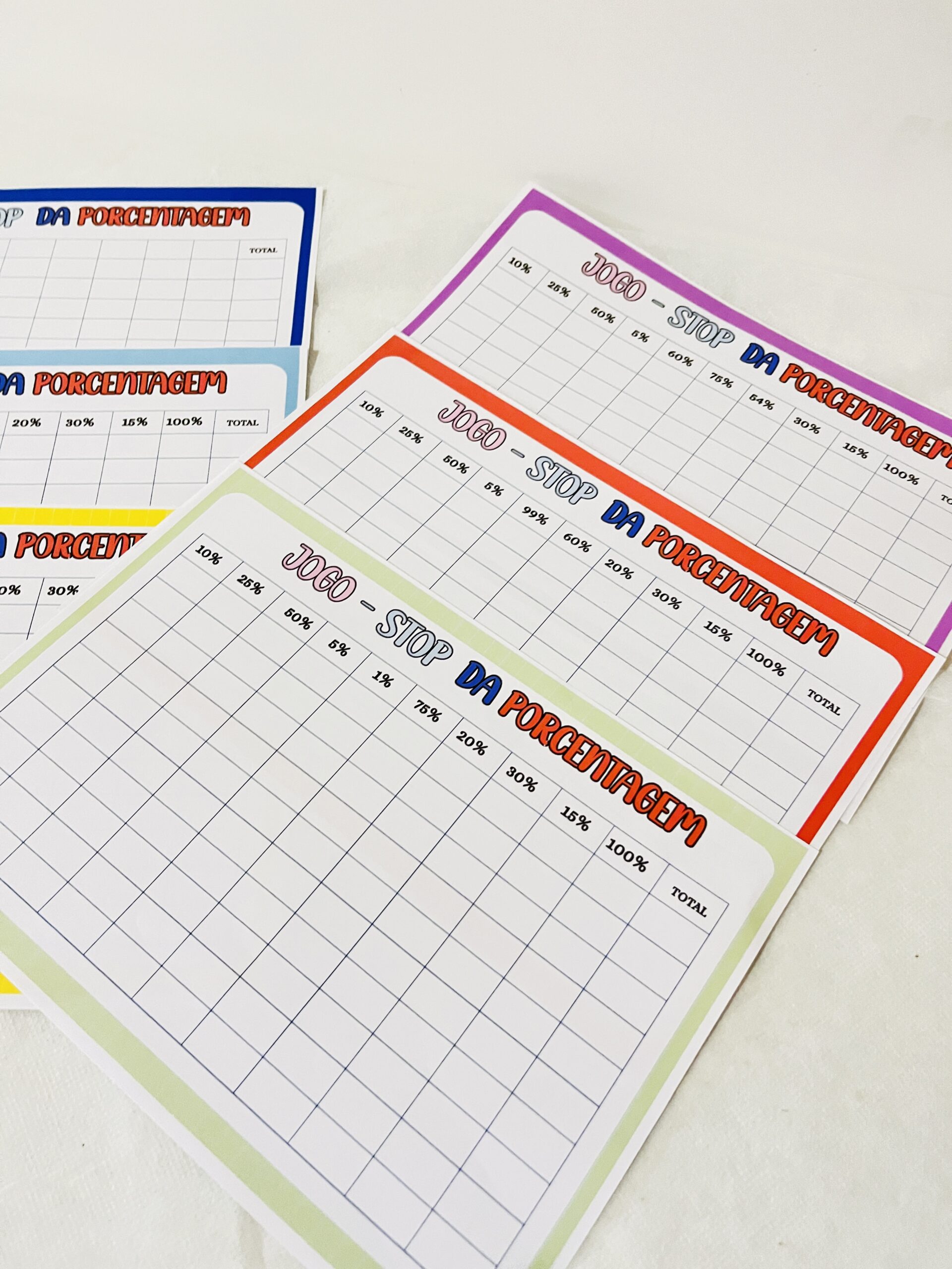 Stop da Porcentagem - Jogo Pedagógico de Matemática para Sala de Aula