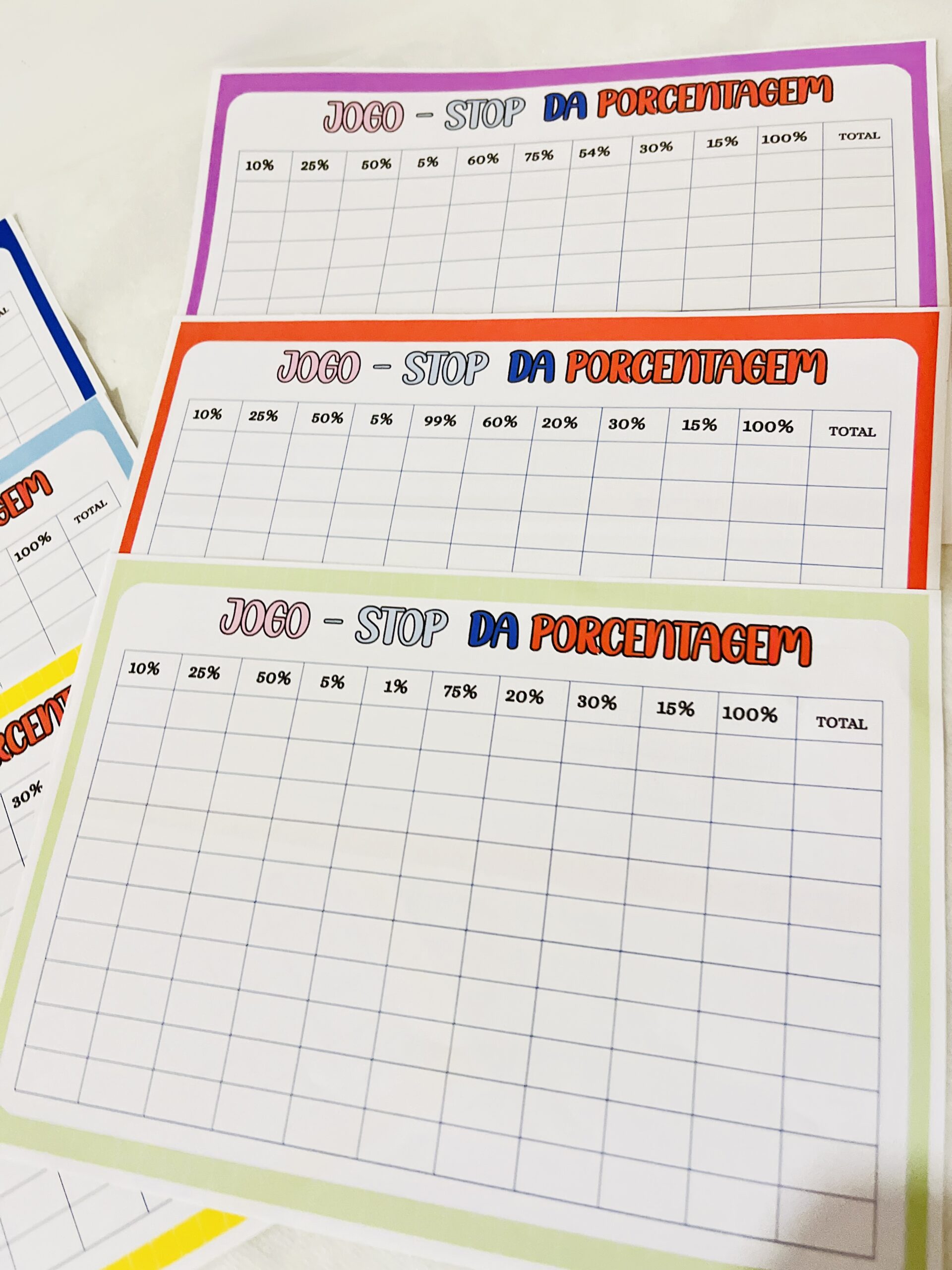 Stop da Porcentagem - Jogo Pedagógico de Matemática para Sala de Aula - Imagem 2