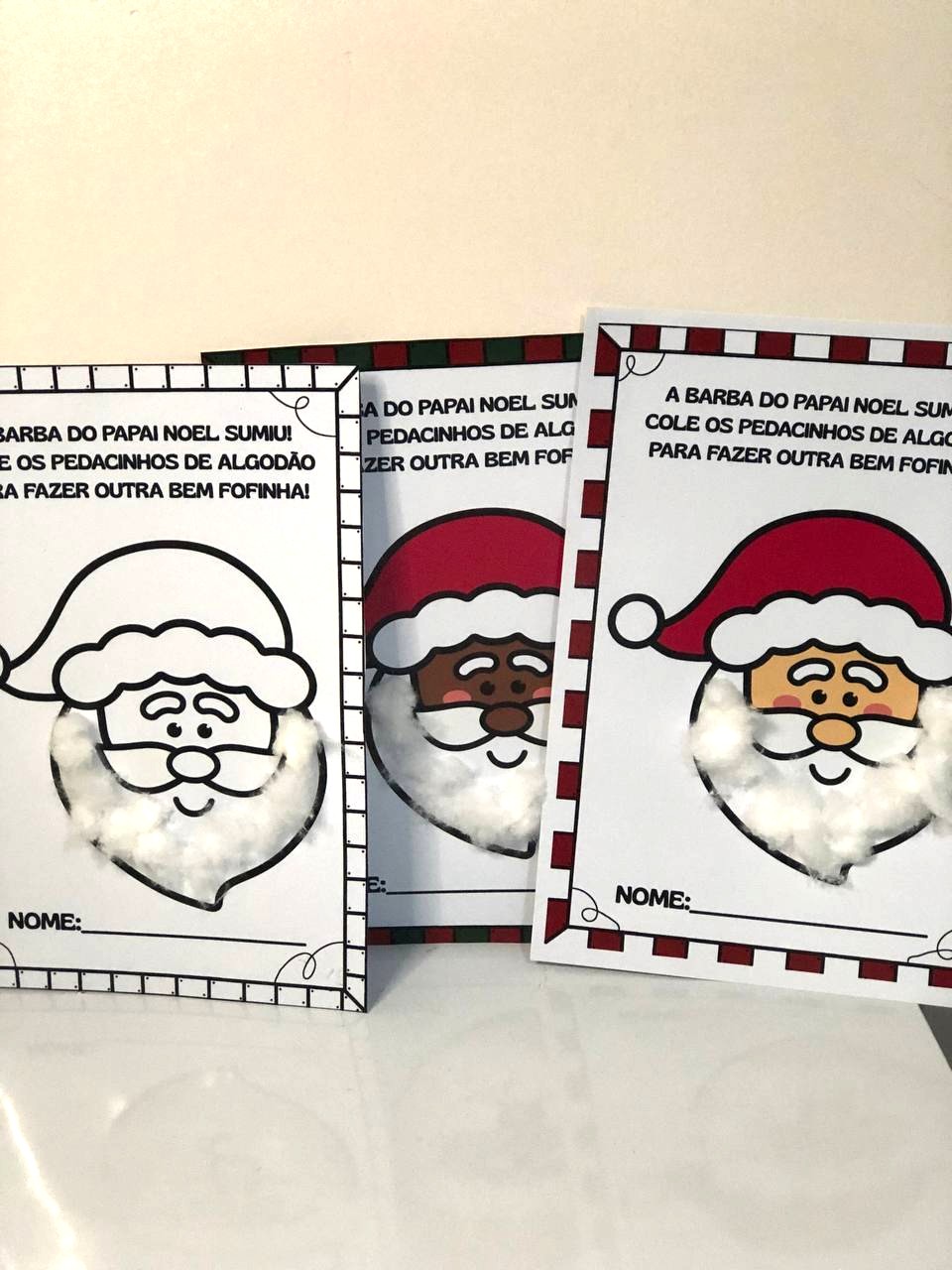 Atividade Natalina Barba do Papai Noel com Algodão para Imprimir - Imagem 5
