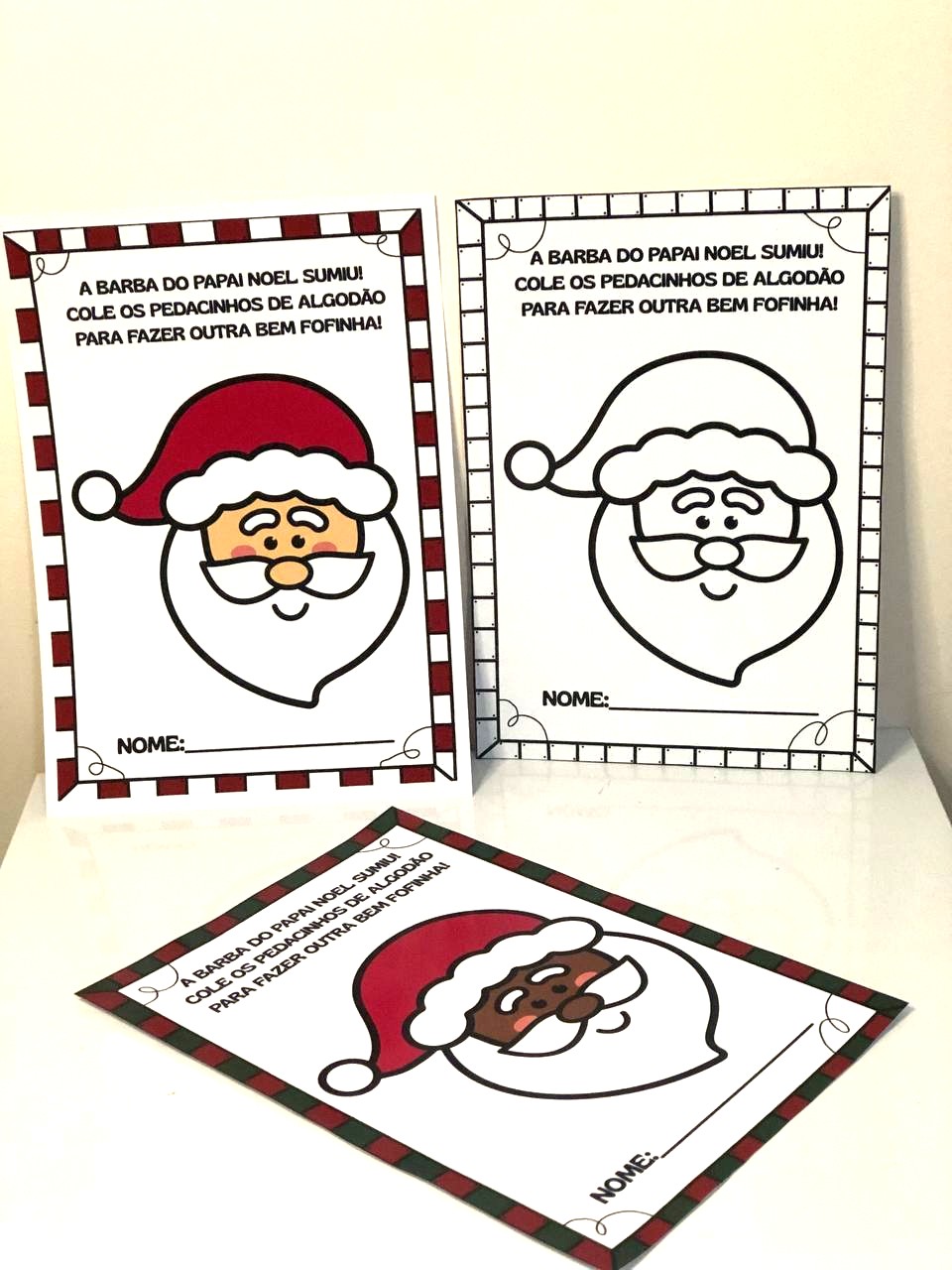 Atividade Natalina Barba do Papai Noel com Algodão para Imprimir - Imagem 3
