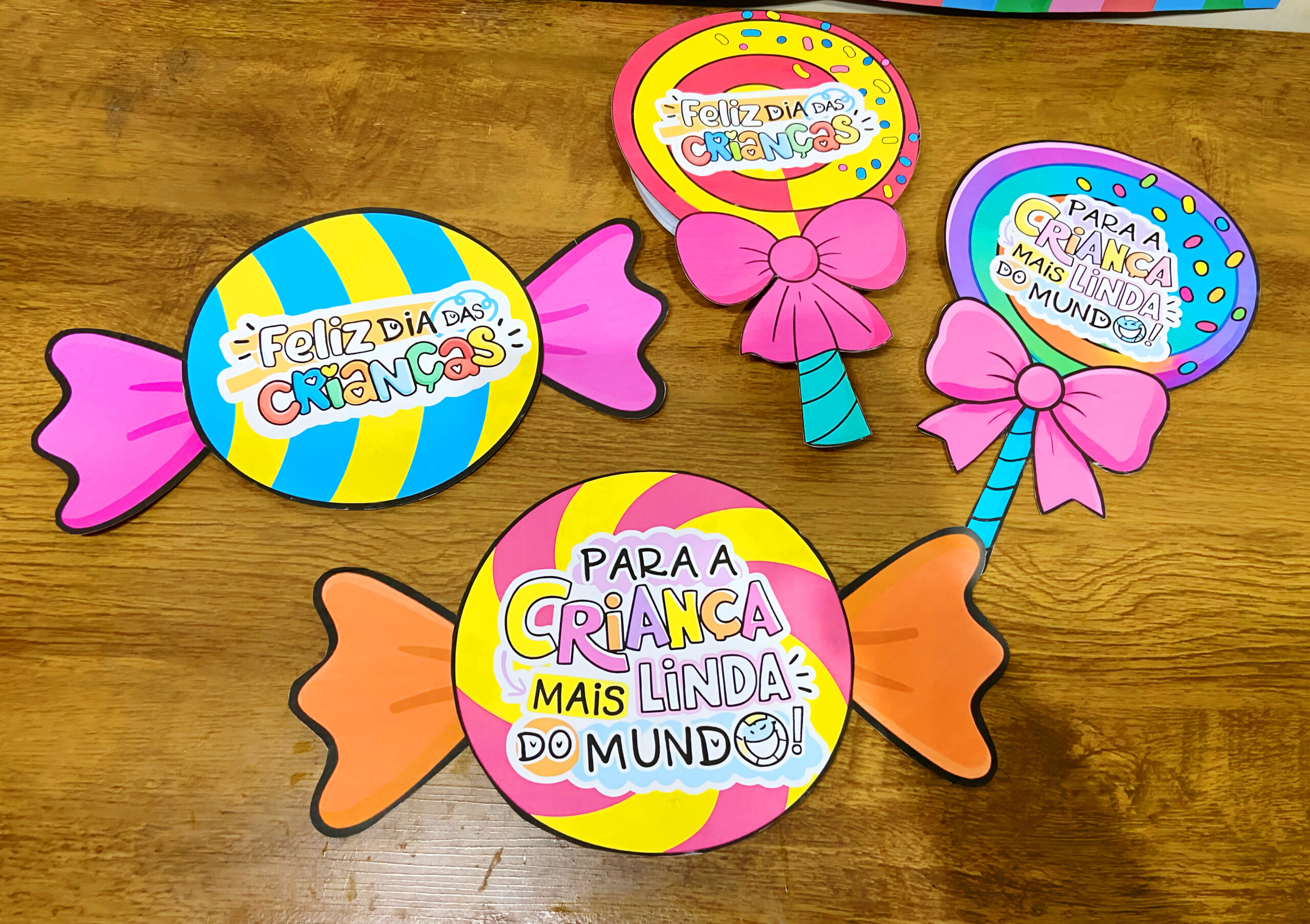 Kit Lembrancinhas Dia das Crianças com Doces – 4 Modelos para Imprimir em PDF - Imagem 2