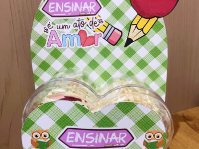Kit Lembrancinha Dia dos Professores com Coração – 2 Modelos para Caixa de Acrílico | Arquivo PDF