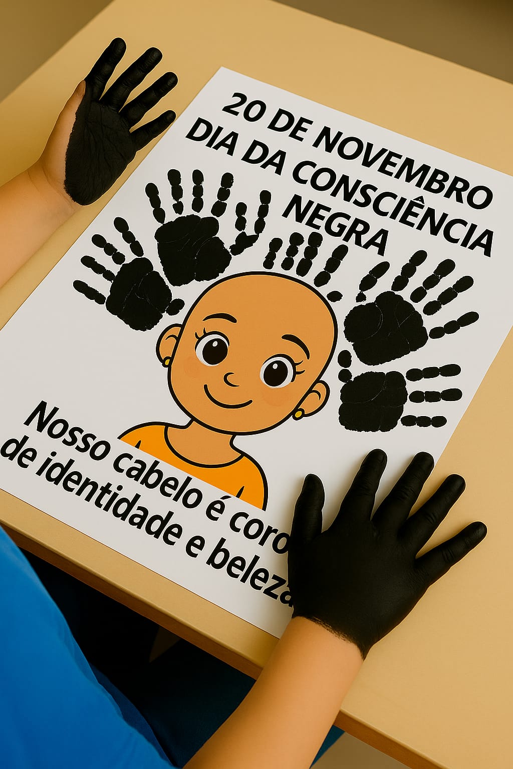 Atividade Infantil sobre Consciência Negra com Carimbo das Mãos - Imagem 3