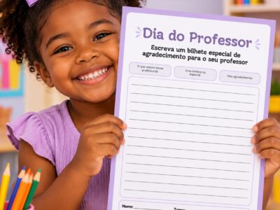 Atividade para o Dia do Professor – Bilhete de Gratidão