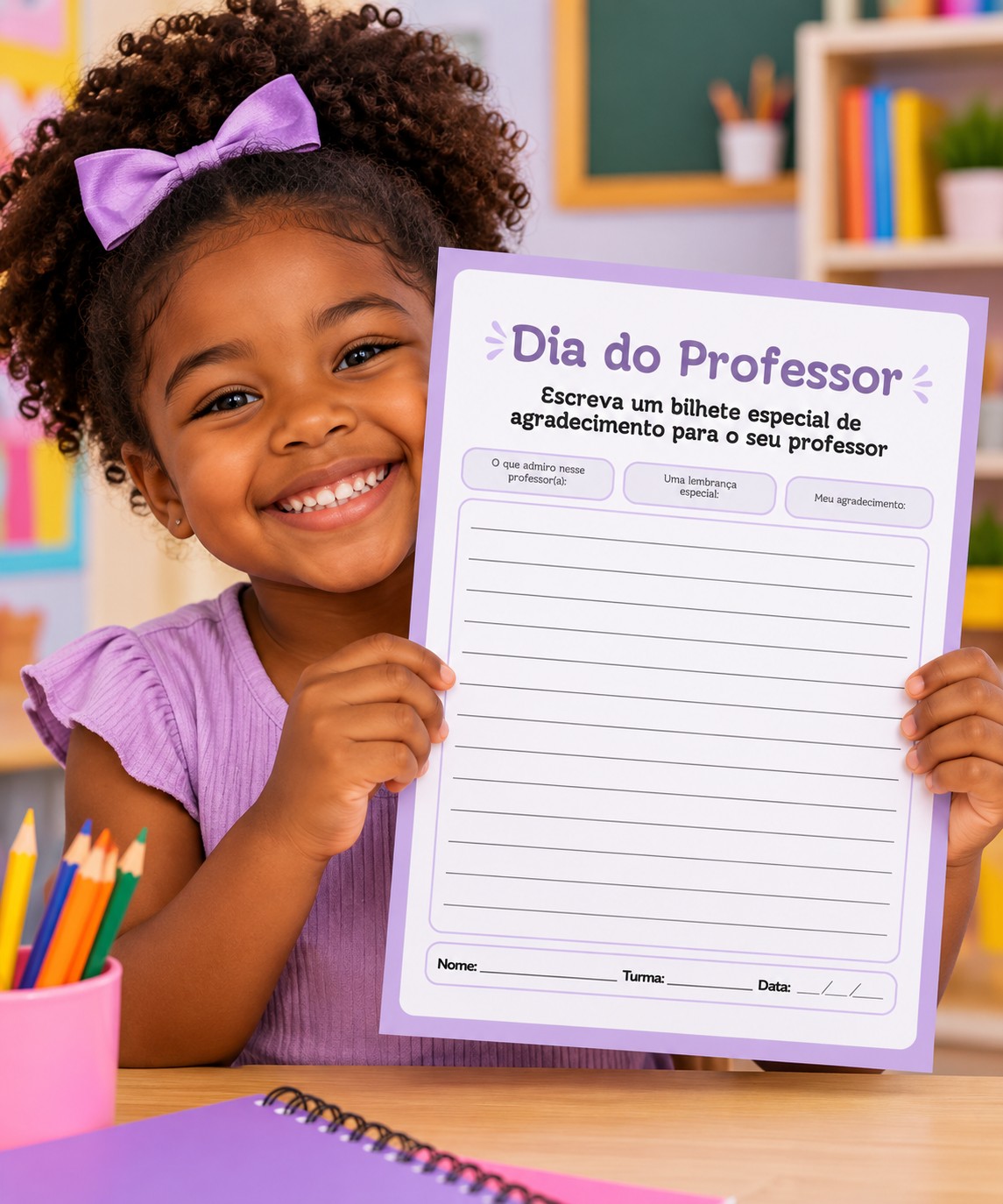Atividade para o Dia do Professor – Bilhete de Gratidão