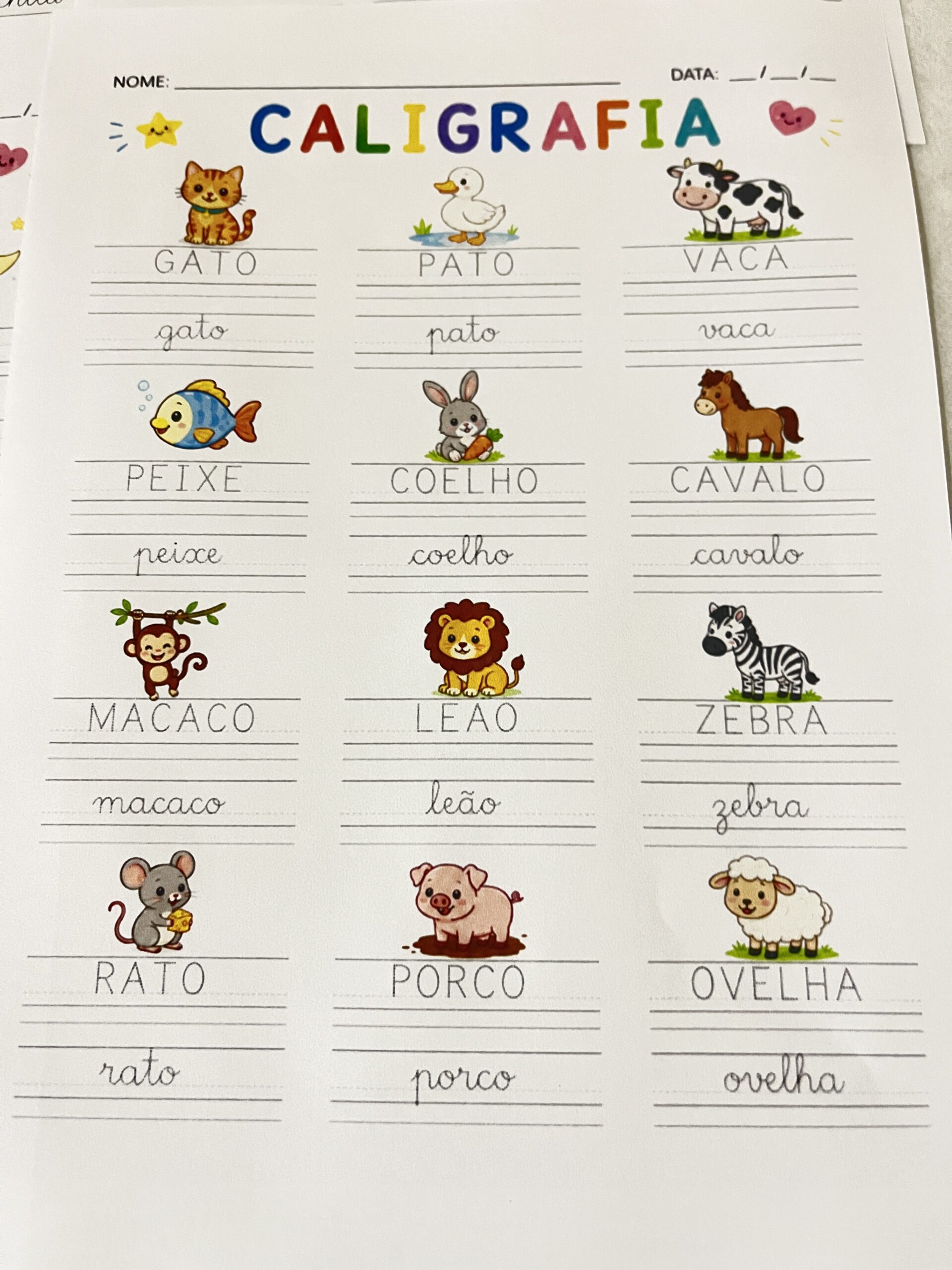 Caligrafia Palavras para Alfabetização – Atividades de Escrita para Imprimir - Imagem 3