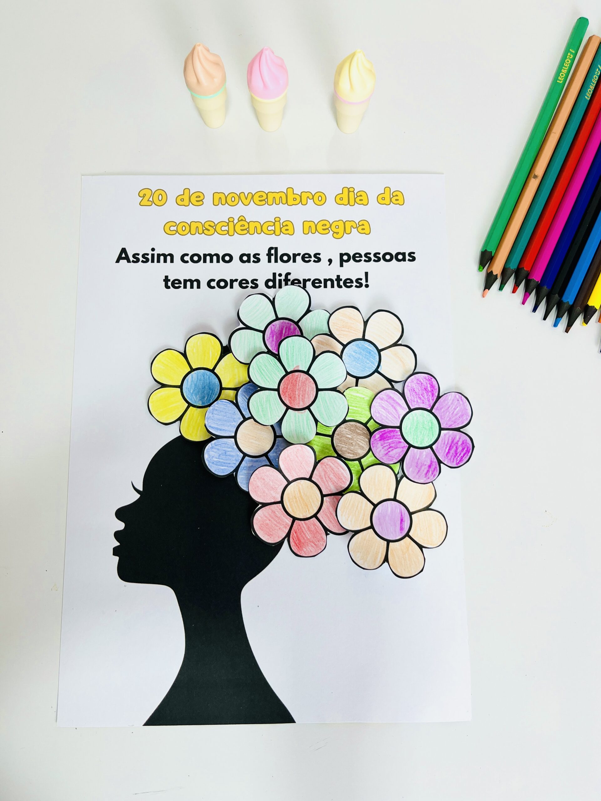 Atividade Infantil sobre Consciência Negra com Carimbo das Mãos - Imagem 2
