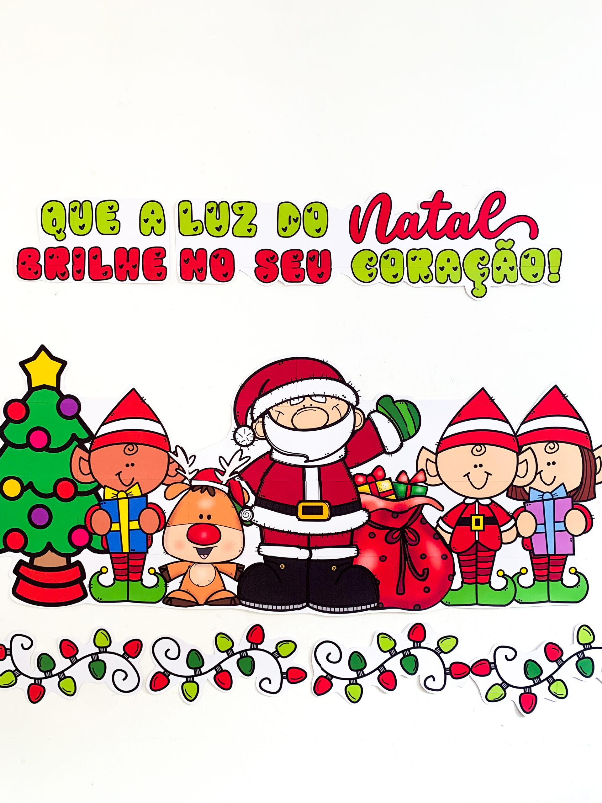 Painel Luz do Natal para Imprimir em PDF – Decoração Natalina para Escola
