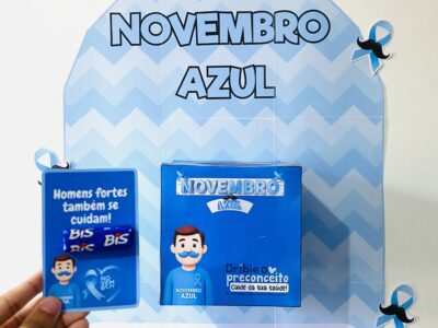 Caixa Temática Novembro Azul com Painel e Fichas Informativas