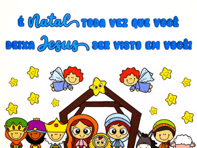 Painel de Natal Cristão em PDF para Imprimir com Presépio