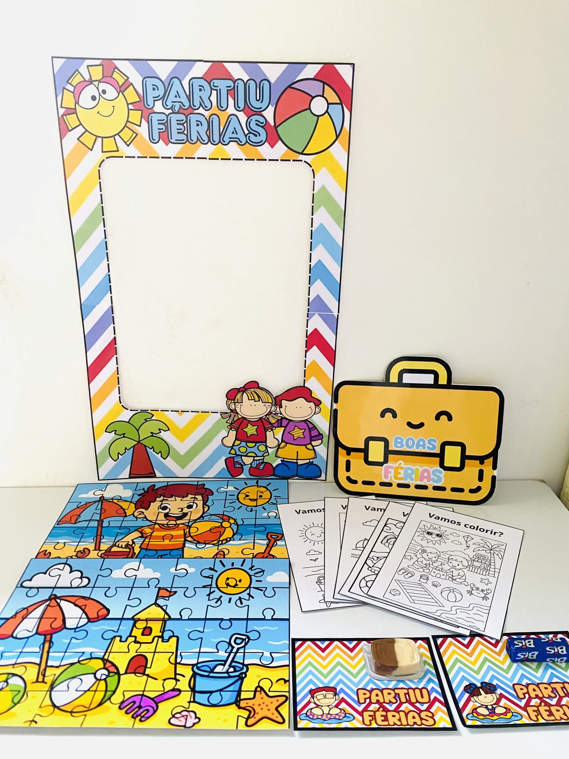 Kit Férias PDF para Imprimir com Quebra-Cabeça e Lembrancinhas Infantis - Imagem 2