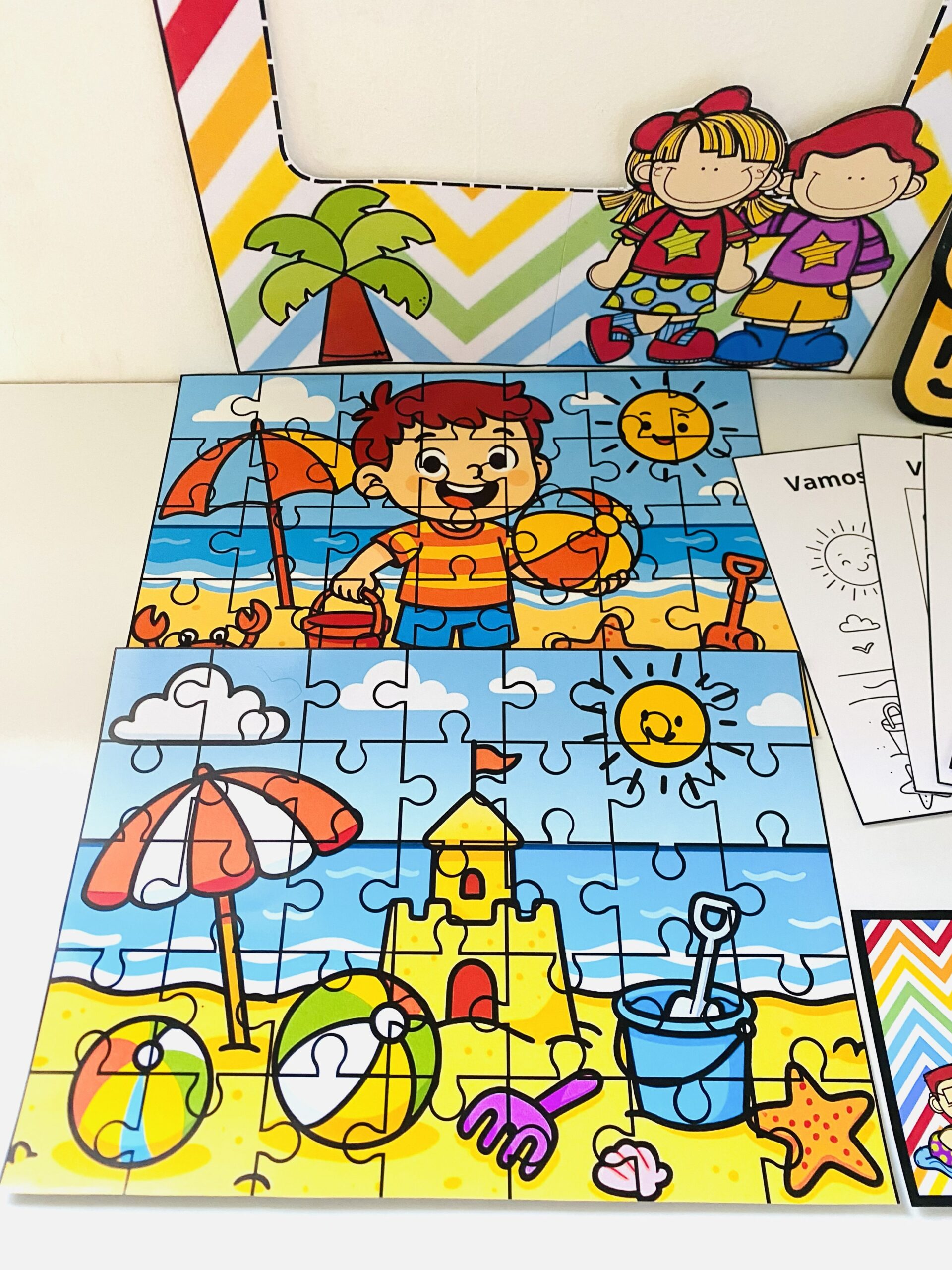 Kit Férias PDF para Imprimir com Quebra-Cabeça e Lembrancinhas Infantis - Imagem 3